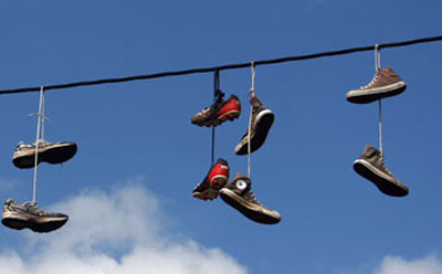 Lining Shoes on Shoes Power Line